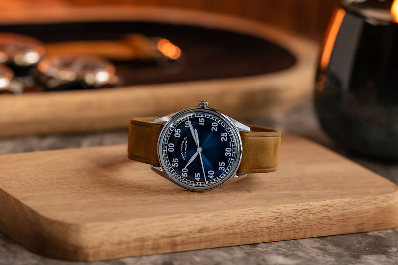 ELKA X11-0804 Automatic Gradient Blue Dial & Cognac Suede Strap