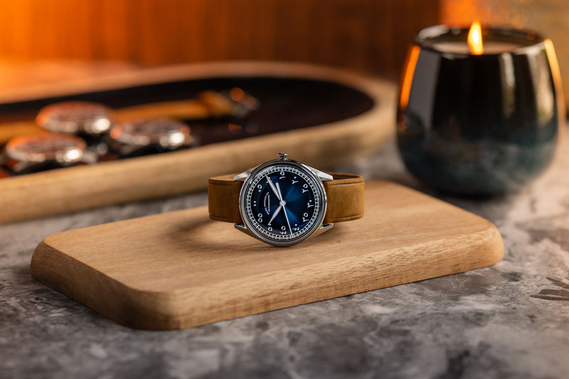 ELKA X12-0804 Automatic Blue Gradient Dial & Cognac Suede