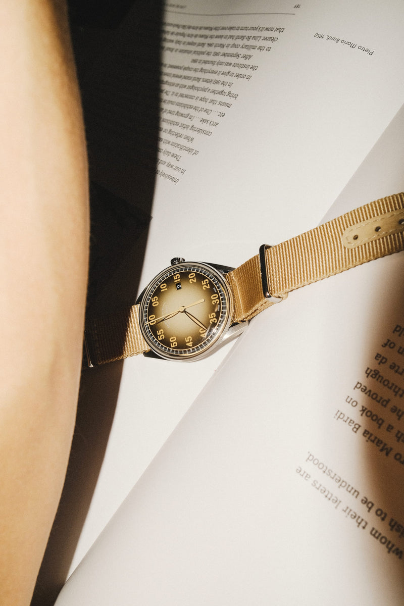 ELKA X09-0901 Automatic Beige-to-Black Gradient Dial & Beige NATO