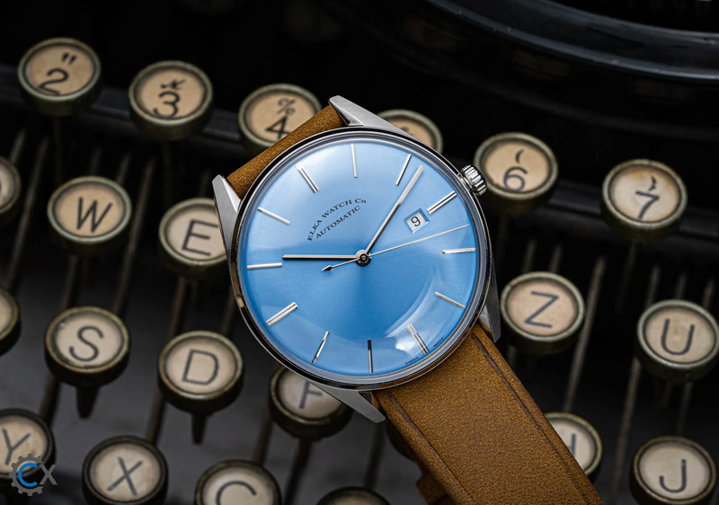 ELKA D08-0804 Automatic Baby Blue Dial & Cognac Suede Strap