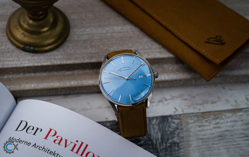 ELKA D08-0804 Automatic Baby Blue Dial & Cognac Suede Strap