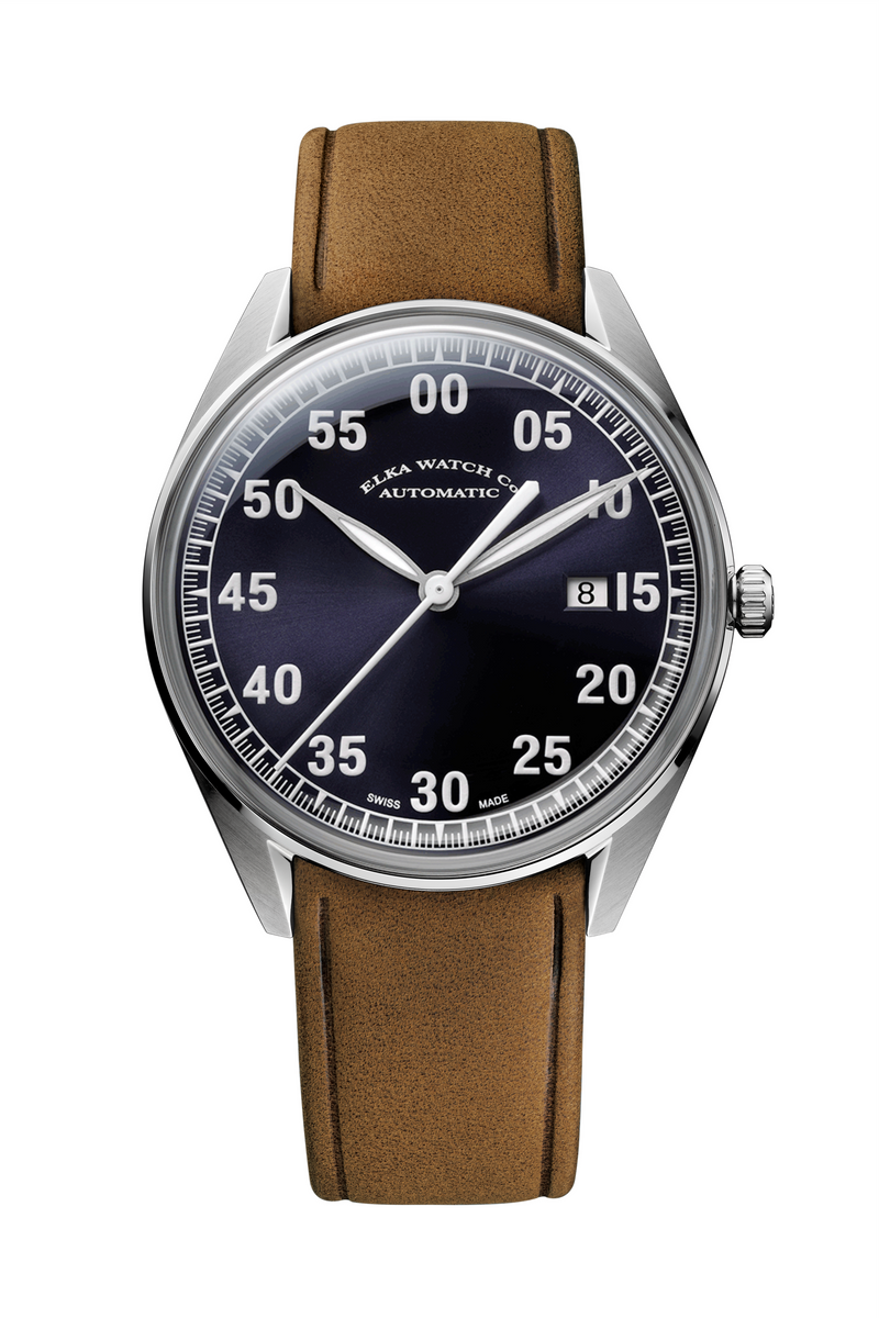 ELKA X03-0804 Automatic Blue Dial & Suede Leather Strap