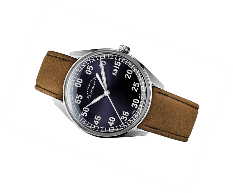 ELKA X03-0804 Automatic Blue Dial & Suede Leather Strap