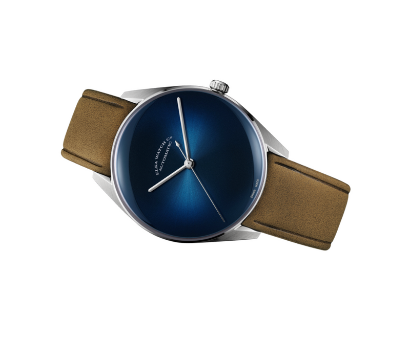 ELKA D09-0804 Automatic Blue Dial & Cognac Suede