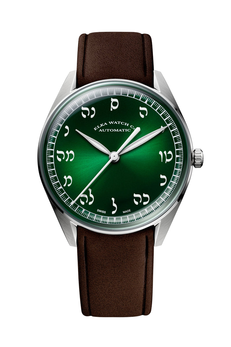 ELKA X16-0811 Automatic Gradient Green Dial & Brown Leather