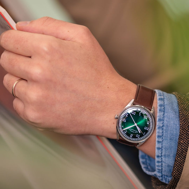 ELKA X16-0811 Automatic Gradient Green Dial & Brown Leather