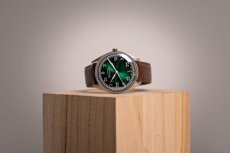 ELKA X16-0811 Automatic Gradient Green Dial & Brown Leather