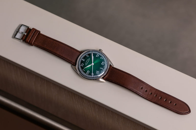 ELKA X16-0811 Automatic Gradient Green Dial & Brown Leather