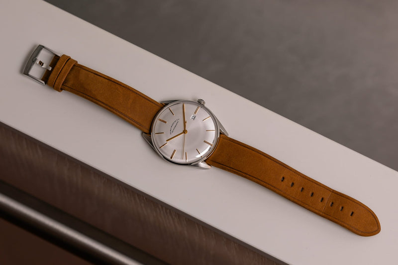 ELKA D01-0804 Automatic Silver Dial & Cognac Suede Strap