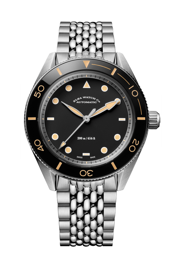 ELKA Arinis AF02W-1002 Automatic Black Dial & Rice-Grain Bracelet