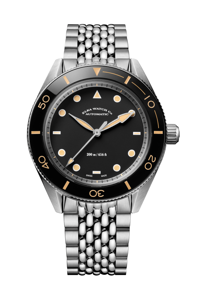 ELKA Arinis AF02W-1002 Automatic Black Dial & Rice-Grain Bracelet