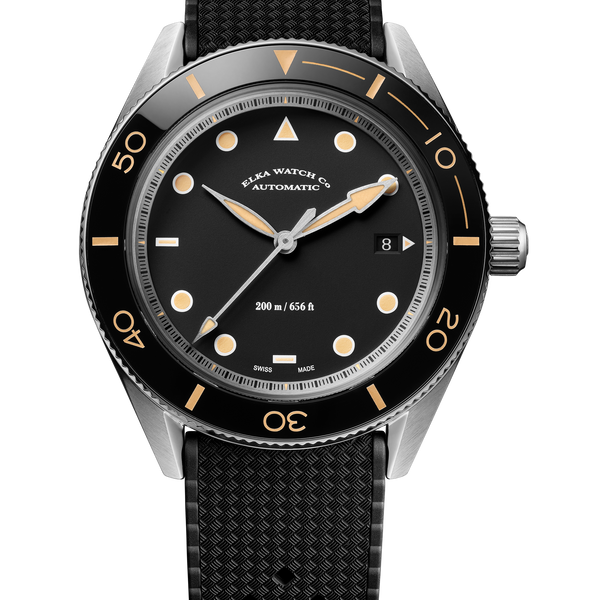 ELKA AF02-1202 Automatic Black Dial & Black Tropic Rubber