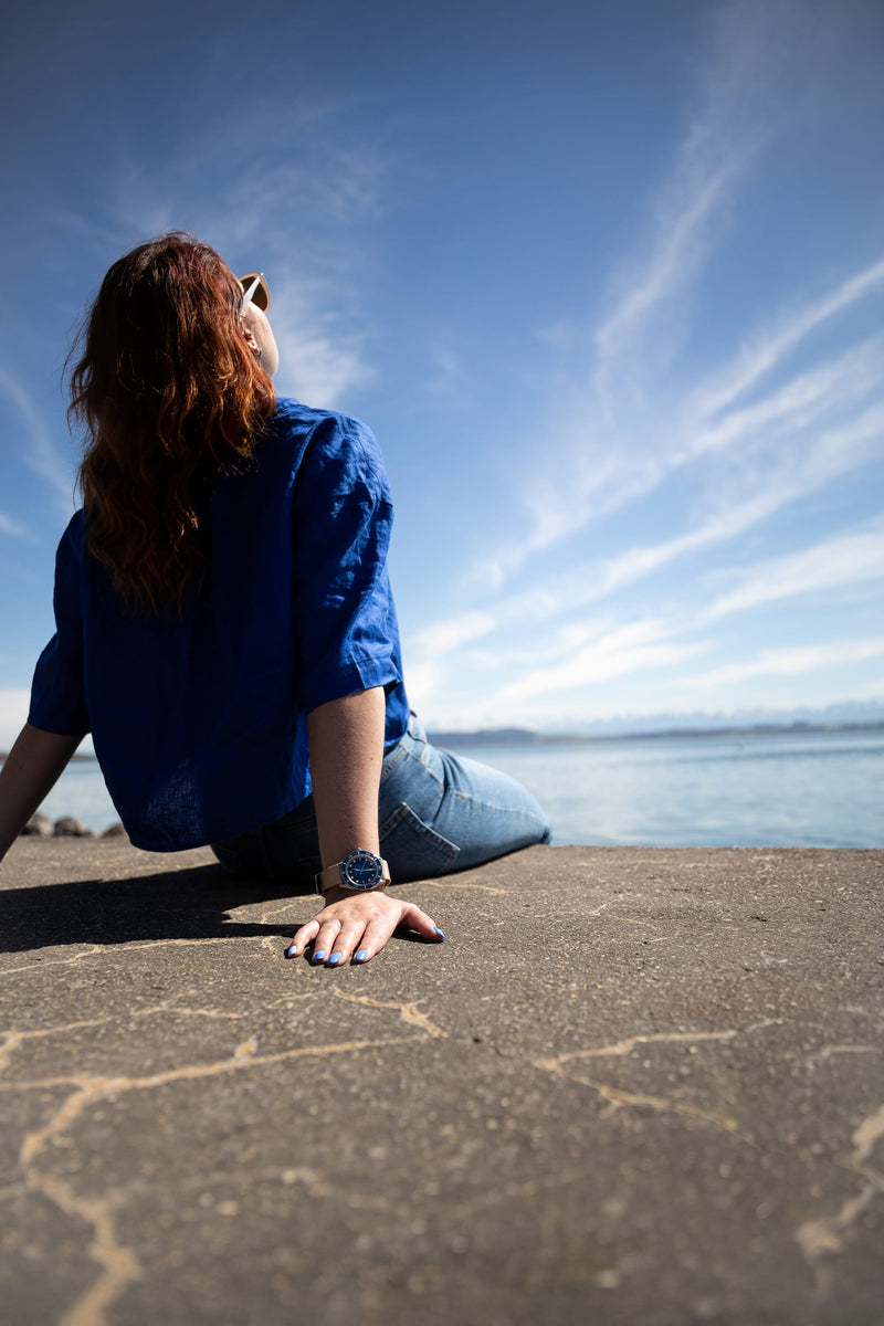 ELKA Arinis AF01W-0901 Automatic Blue Gradient Dial & Beige Nato