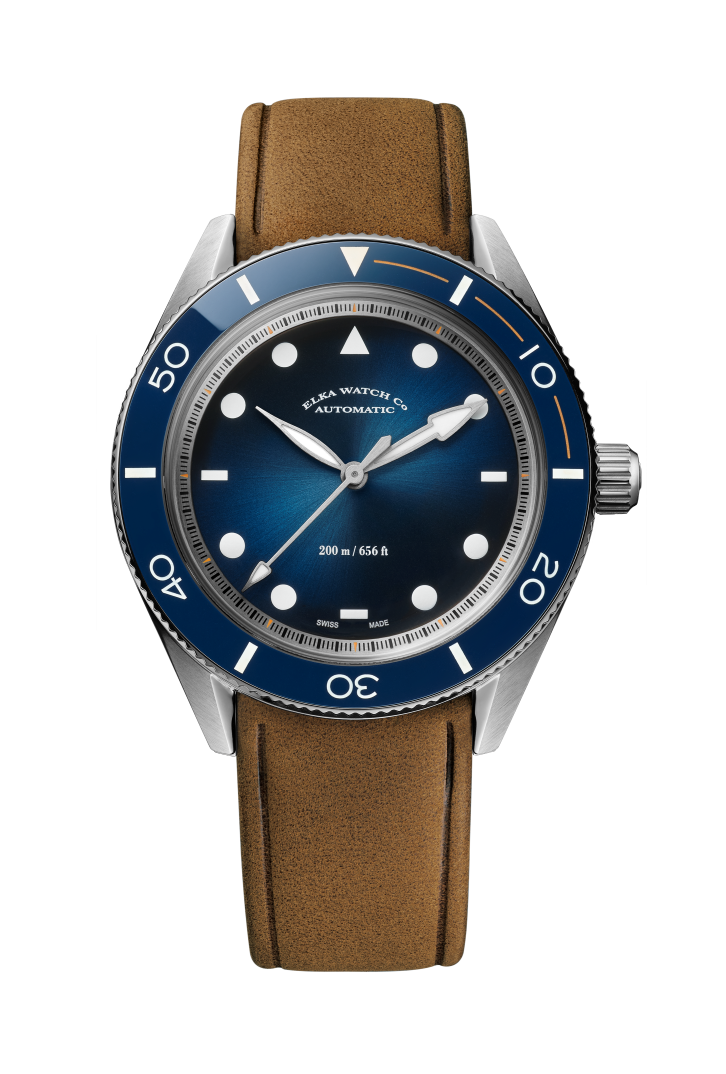 ELKA Arinis AF01W-0804 Automatic Blue Gradient Dial & Cognac Nubuck