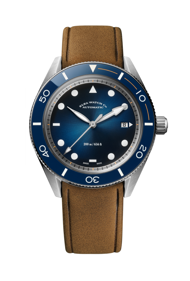 ELKA Arinis AF01-0804 Automatic Blue Gradient Dial & Cognac Nubuck
