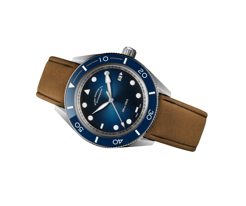 ELKA Arinis AF01-0804 Automatic Blue Gradient Dial & Cognac Nubuck