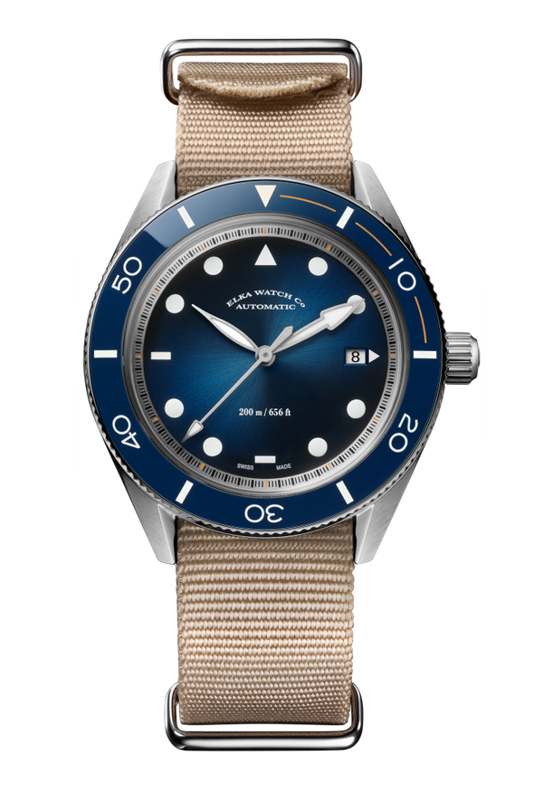ELKA Arinis AF01-0901 Automatic Blue Gradient Dial & Beige Nato