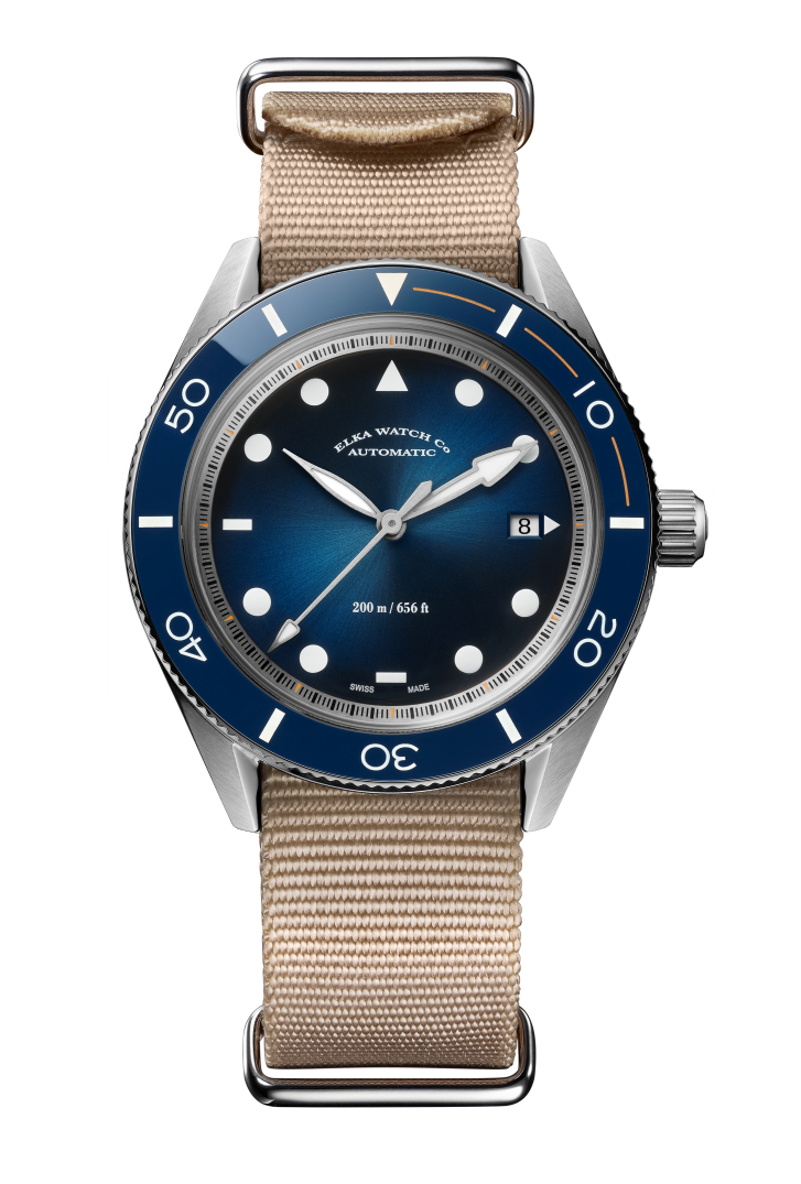ELKA Arinis AF01-0901 Automatic Blue Gradient Dial & Beige Nato