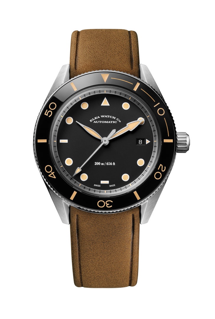 ELKA Arinis AF02-0804 Automatic Black Dial & Cognac Nubuck Strap