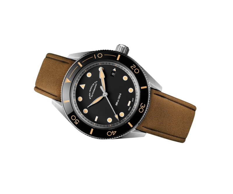 ELKA Arinis AF02-0804 Automatic Black Dial & Cognac Nubuck Strap