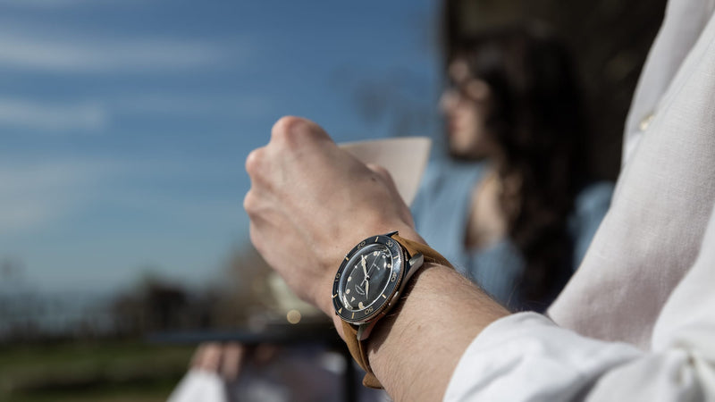 ELKA Arinis AF02-0804 Automatic Black Dial & Cognac Nubuck Strap