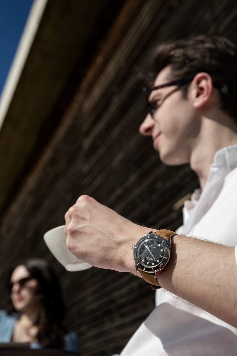 ELKA Arinis AF02-0804 Automatic Black Dial & Cognac Nubuck Strap