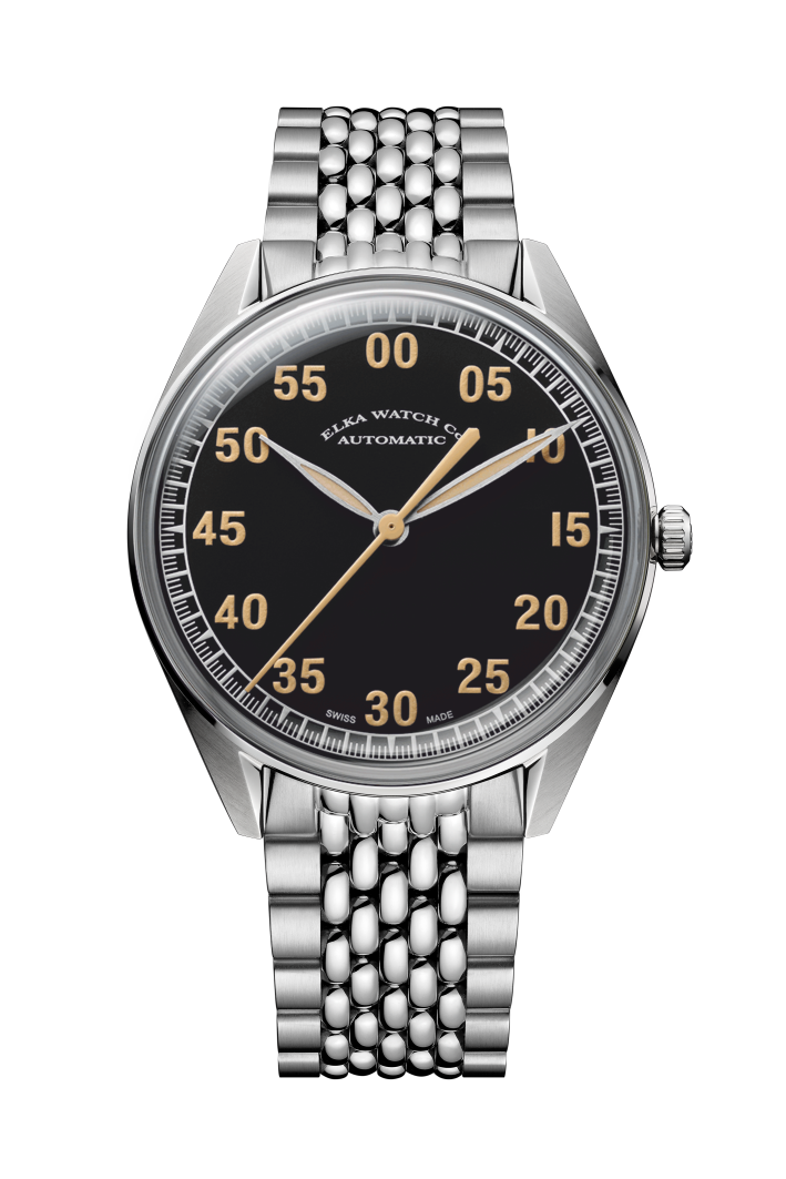 ELKA X01w-1003 Automatic Black Dial & Rice Grain Bracelet