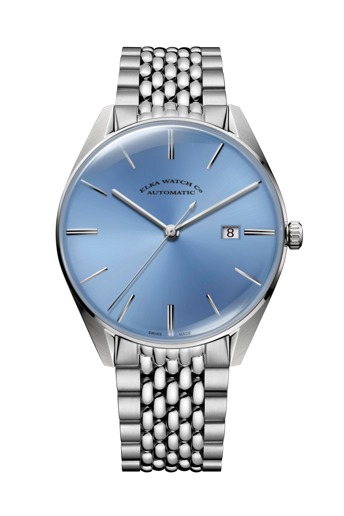 ELKA D08-1003 Automatic Baby Blue Dial & Rice-Grain Metal Bracelet