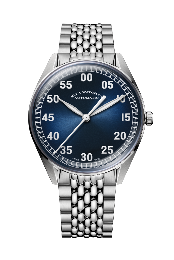 ELKA X11-1003 Automatic Gradient Blue Dial & Cognac Suede Strap