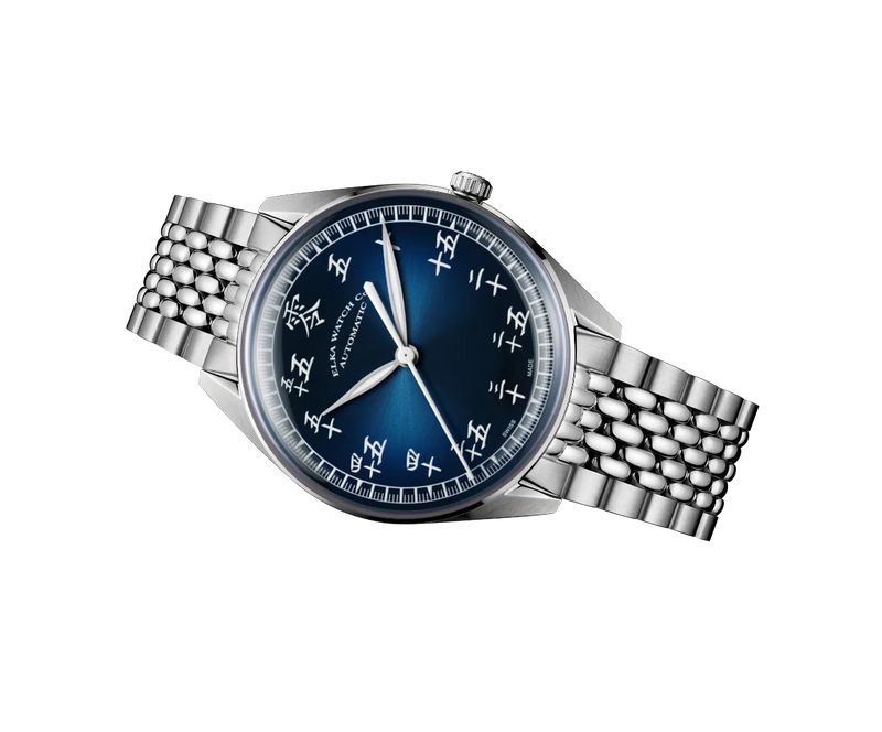 ELKA X13-1003 Automatic Gradient Blue Dial & Rice-Grain Bracelet