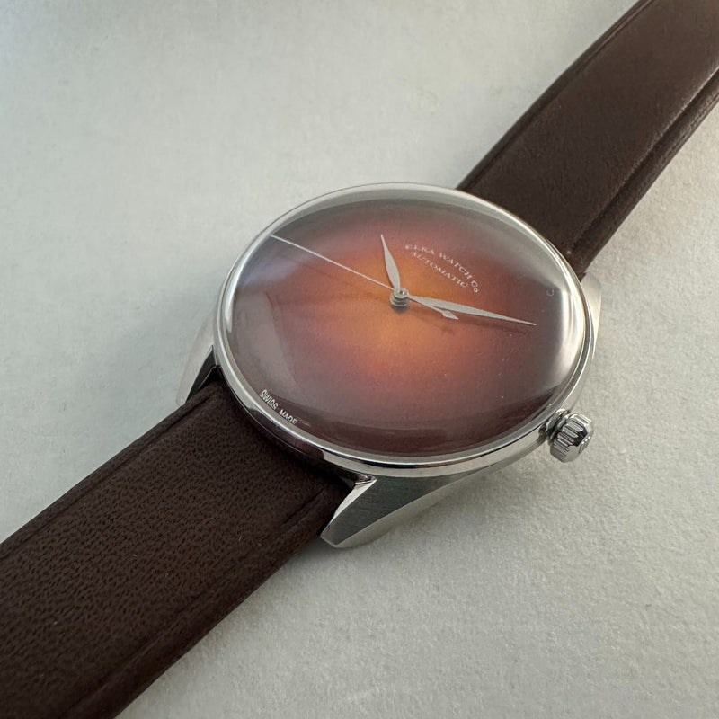 ELKA S01-0811 Automatic Amber Dial & Brown Leather Strap