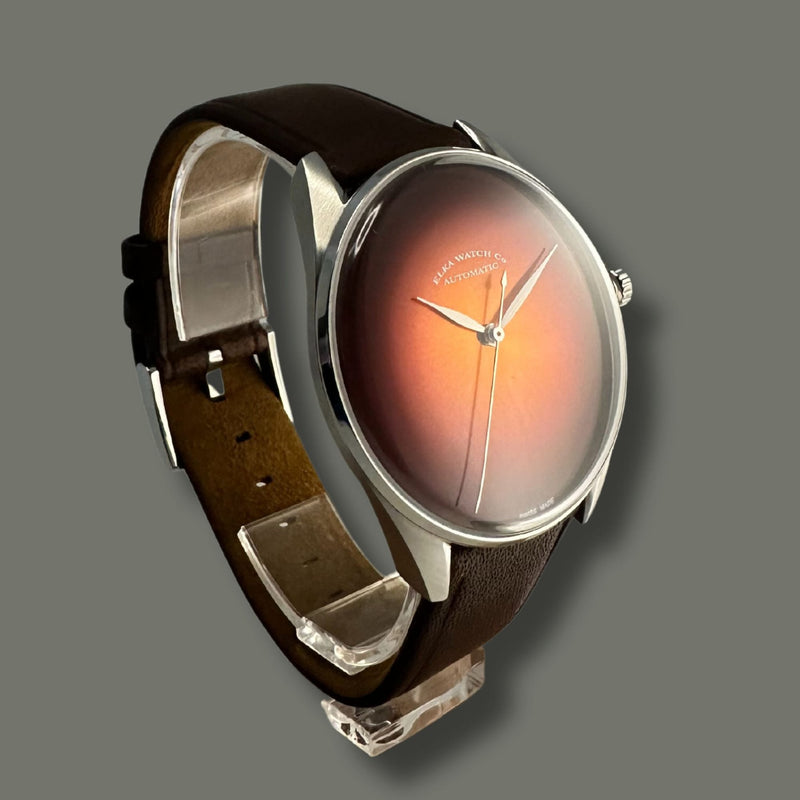ELKA S01-0811 Automatic Amber Dial & Brown Leather Strap