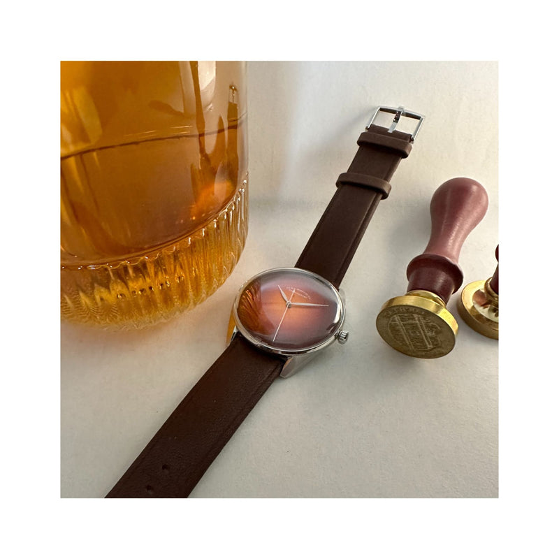 ELKA S01-0811 Automatic Amber Dial & Brown Leather Strap