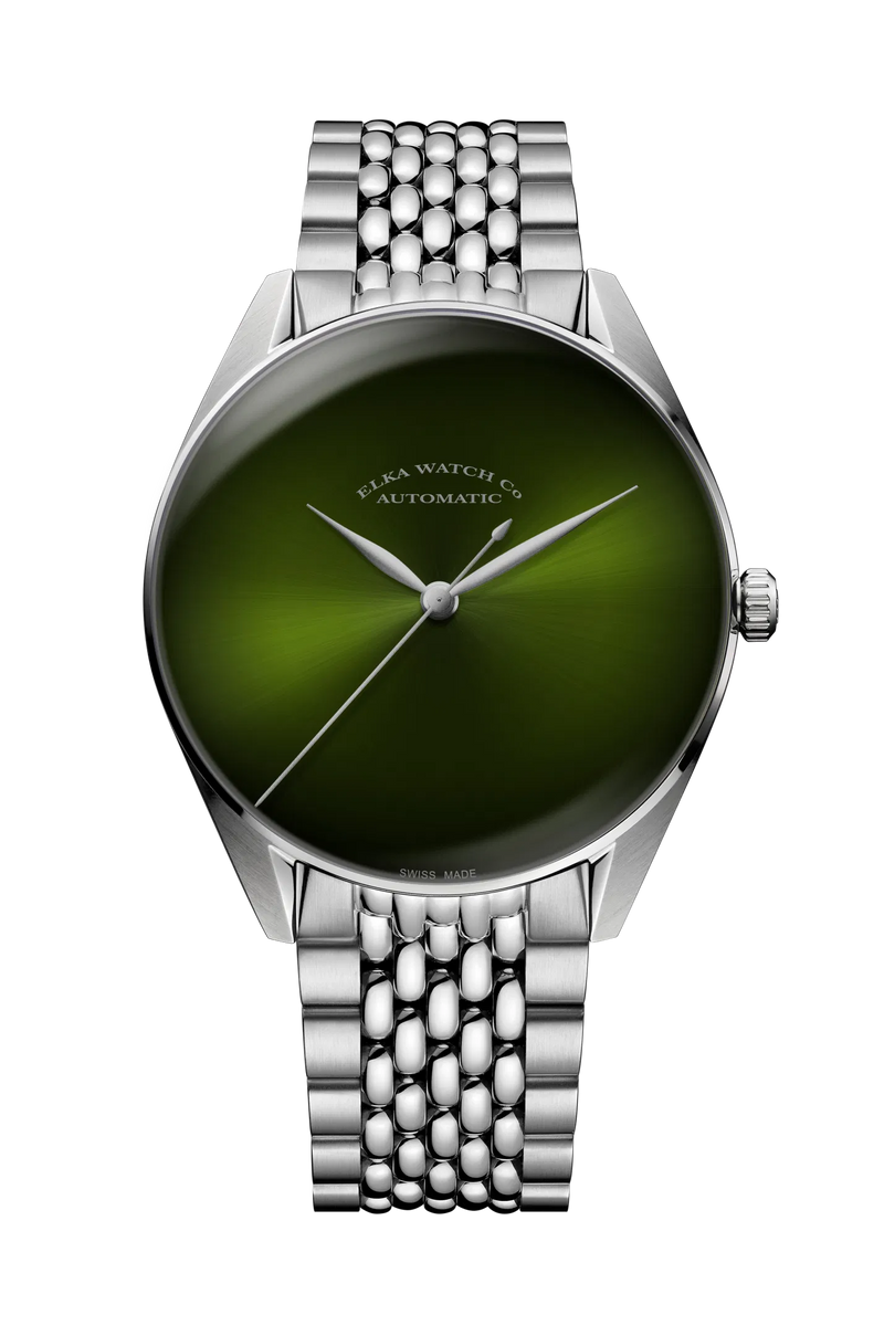 ELKA S05-1003 Automatic Gradient Green Dial & Rice-Grain Bracelet