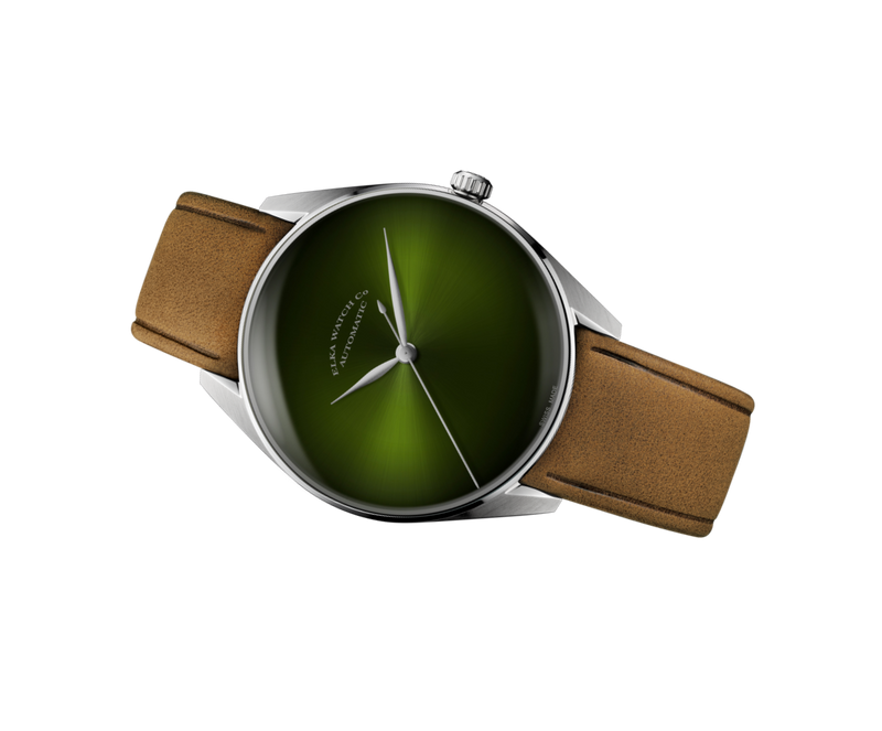 ELKA S05-0804 Automatic Gradient Green Dial & Cognac Suede