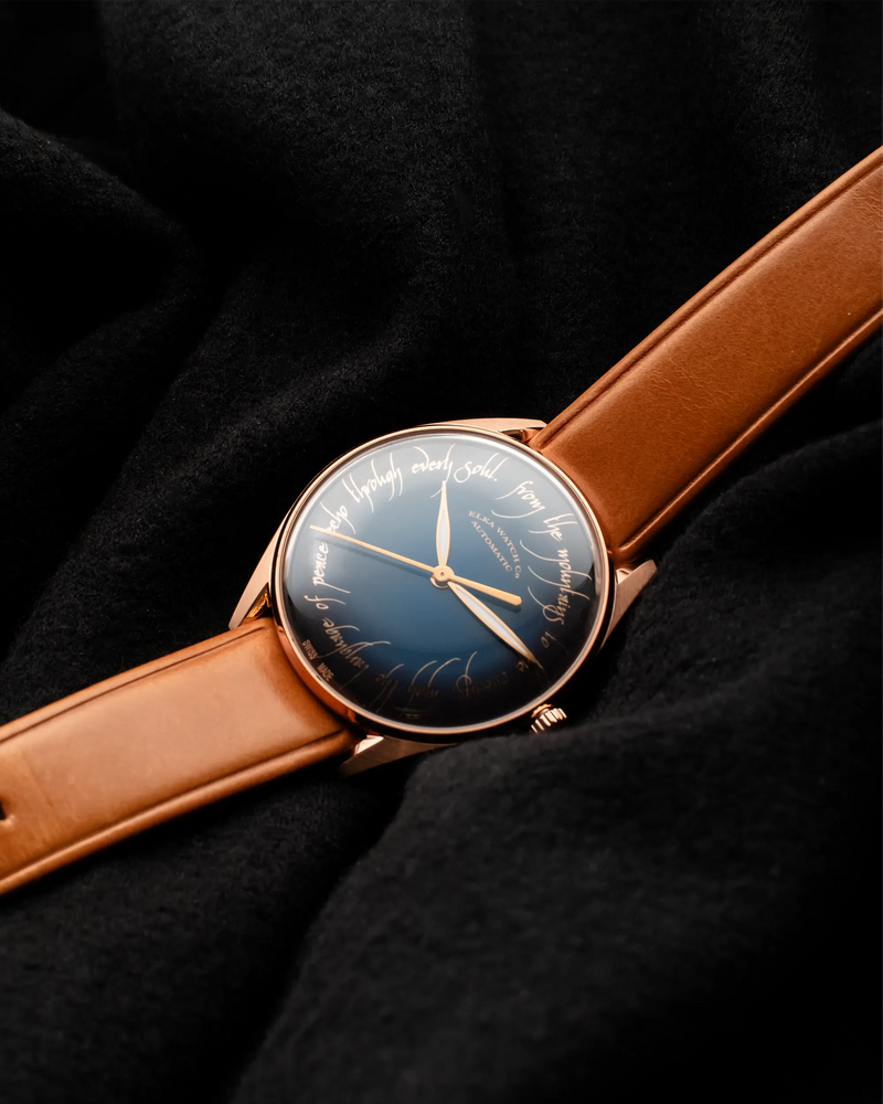 ELKA TP01-0806 Automatic Dark Blue Dial & Cognac Leather Strap