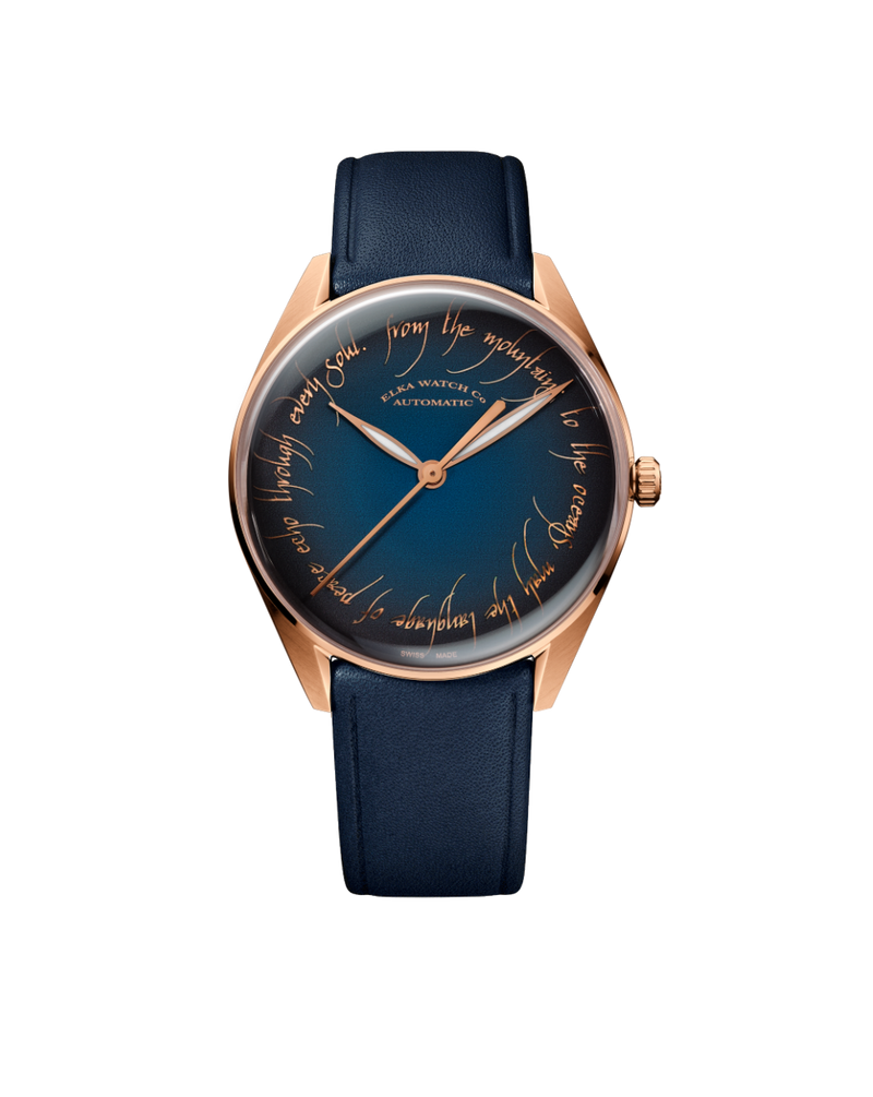 ELKA TP01-0805 Automatic Dark Blue Dial & Blue Leather