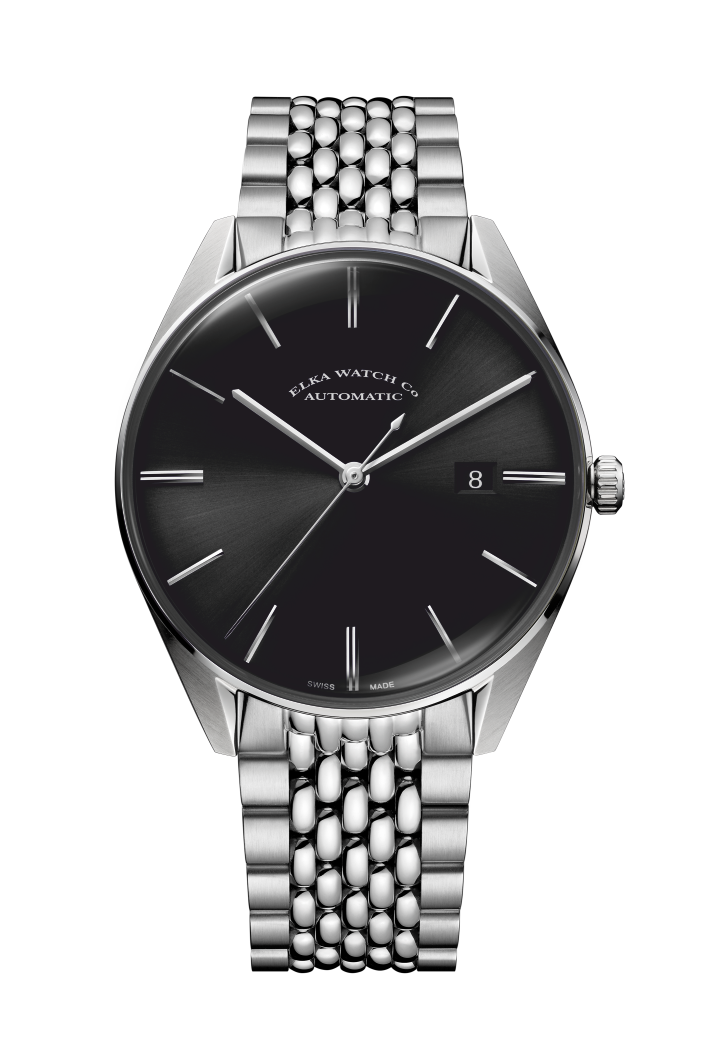 ELKA D04-1003 Automatic Black Dial & Rice-Grain Bracelet