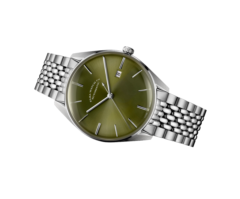 ELKA D05-1003 Automatic Olive Green Dial & Rice-Grain Bracelet