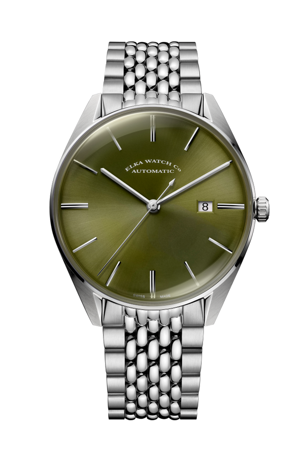 ELKA D05-1003 Automatic Olive Green Dial & Rice-Grain Bracelet