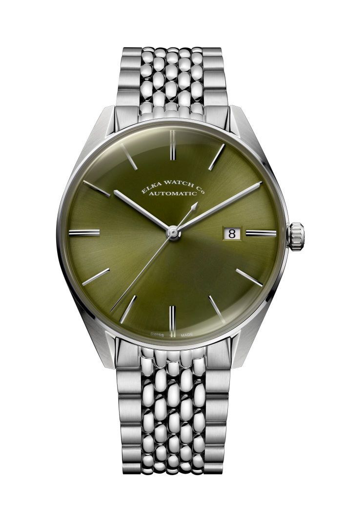 ELKA D05-1003 Automatic Olive Green Dial & Rice-Grain Bracelet