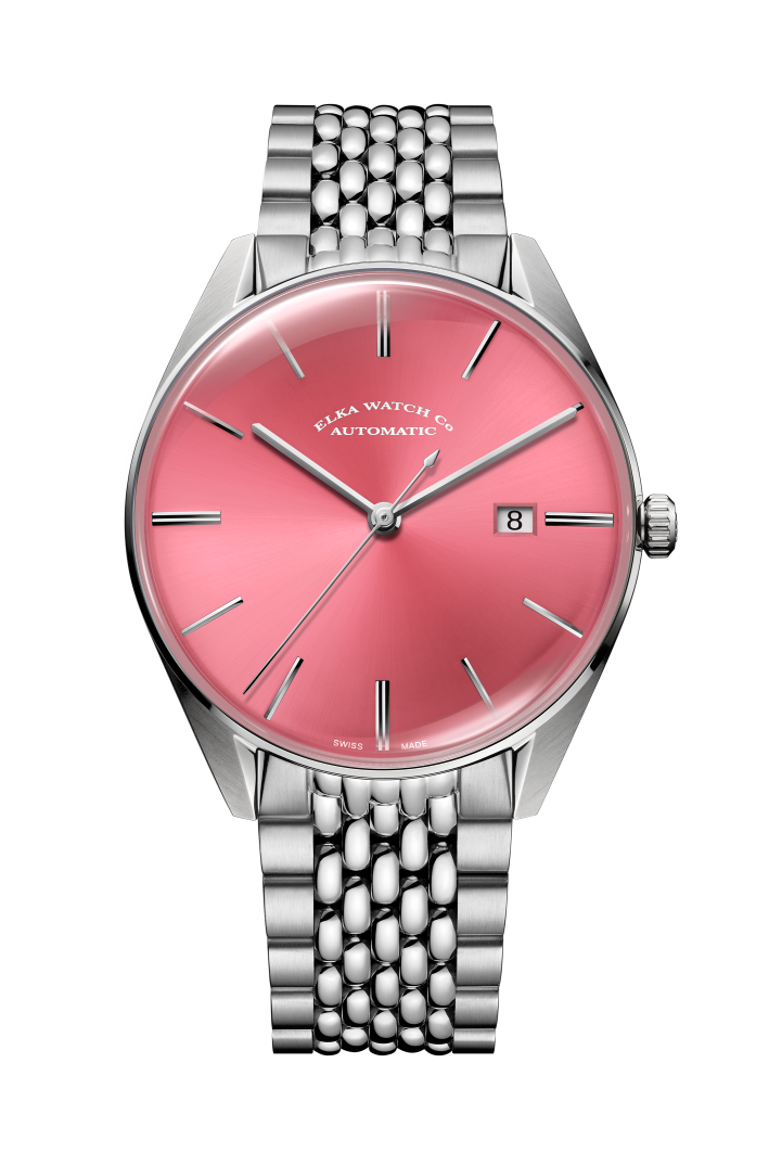 ELKA D06-1003 Automatic Baby Pink Dial & Rice Grain Bracelet