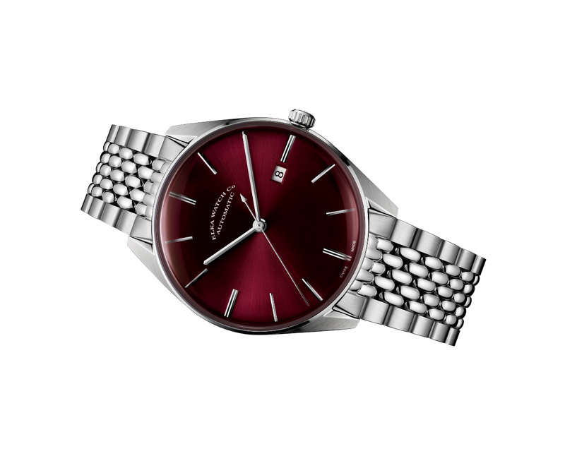 ELKA D07-1003 Automatic Bordeaux Dial & Rice Grain Bracelet