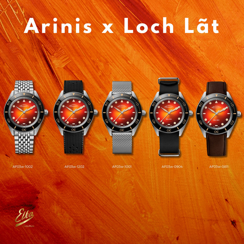 ELKA Arinis AF03W-1202 Automatic Amber Dial & Black Tropic Rubber