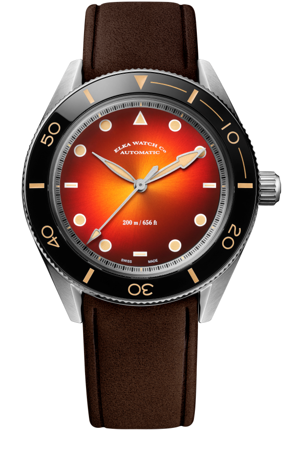 ELKA Arinis AF03W-0811 Automatic Amber Dial & Brown Leather