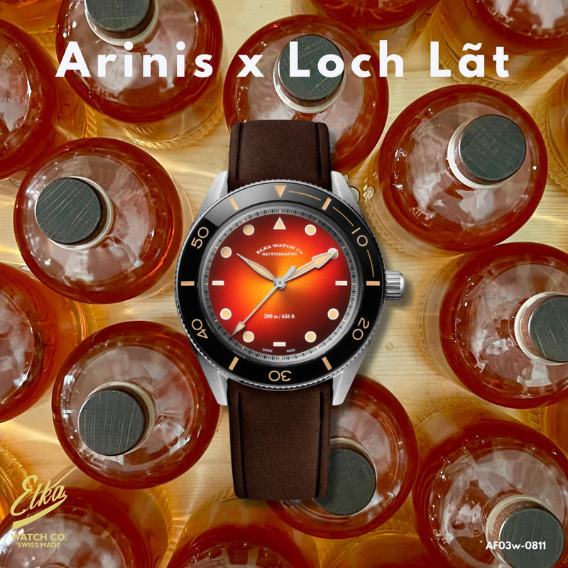 ELKA Arinis AF03W-0811 Automatic Amber Dial & Brown Leather