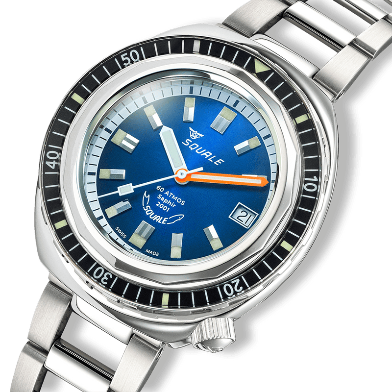 Squale 2001 Sunray Blue Automatic Steel Watch 2001BKBL.AC