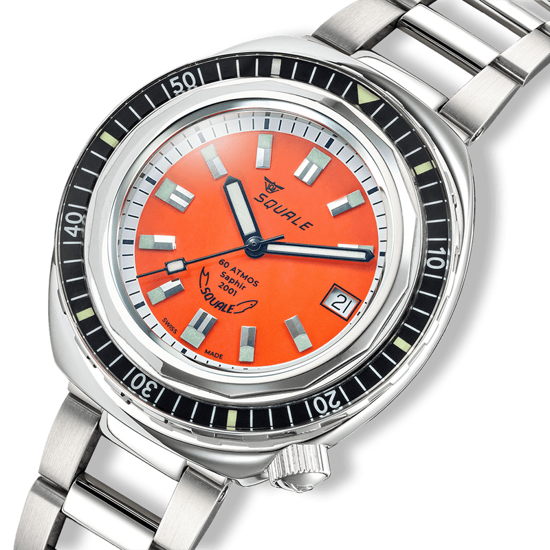Squale 2001 Reverse Orange Automatic Steel Watch 2001BKOR.AC