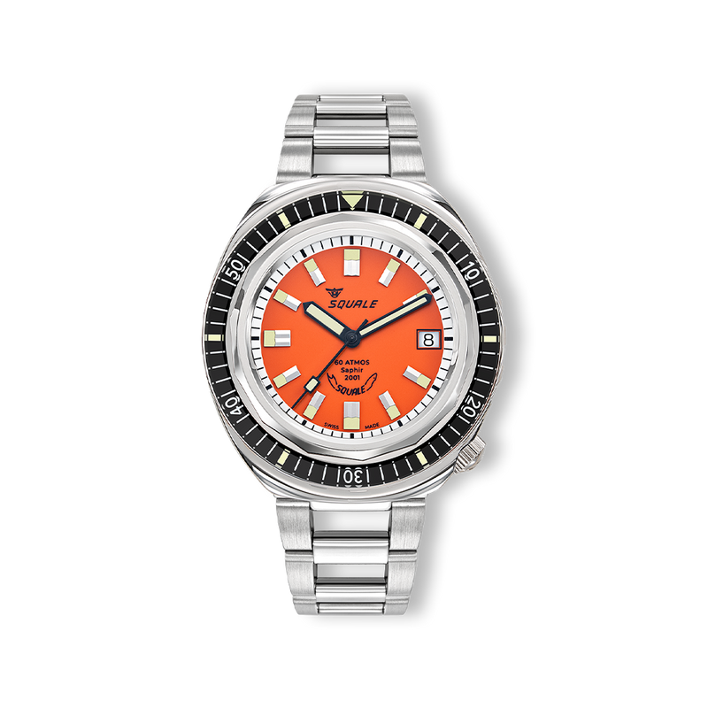 Squale 2001 Reverse Orange Automatic Steel Watch 2001BKOR.AC