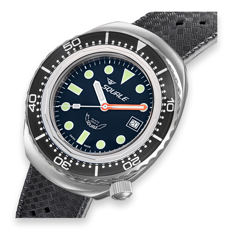 Squale 2002 Black Round Dots Automatic Steel Watch 2002.SS.BK.BK.HT